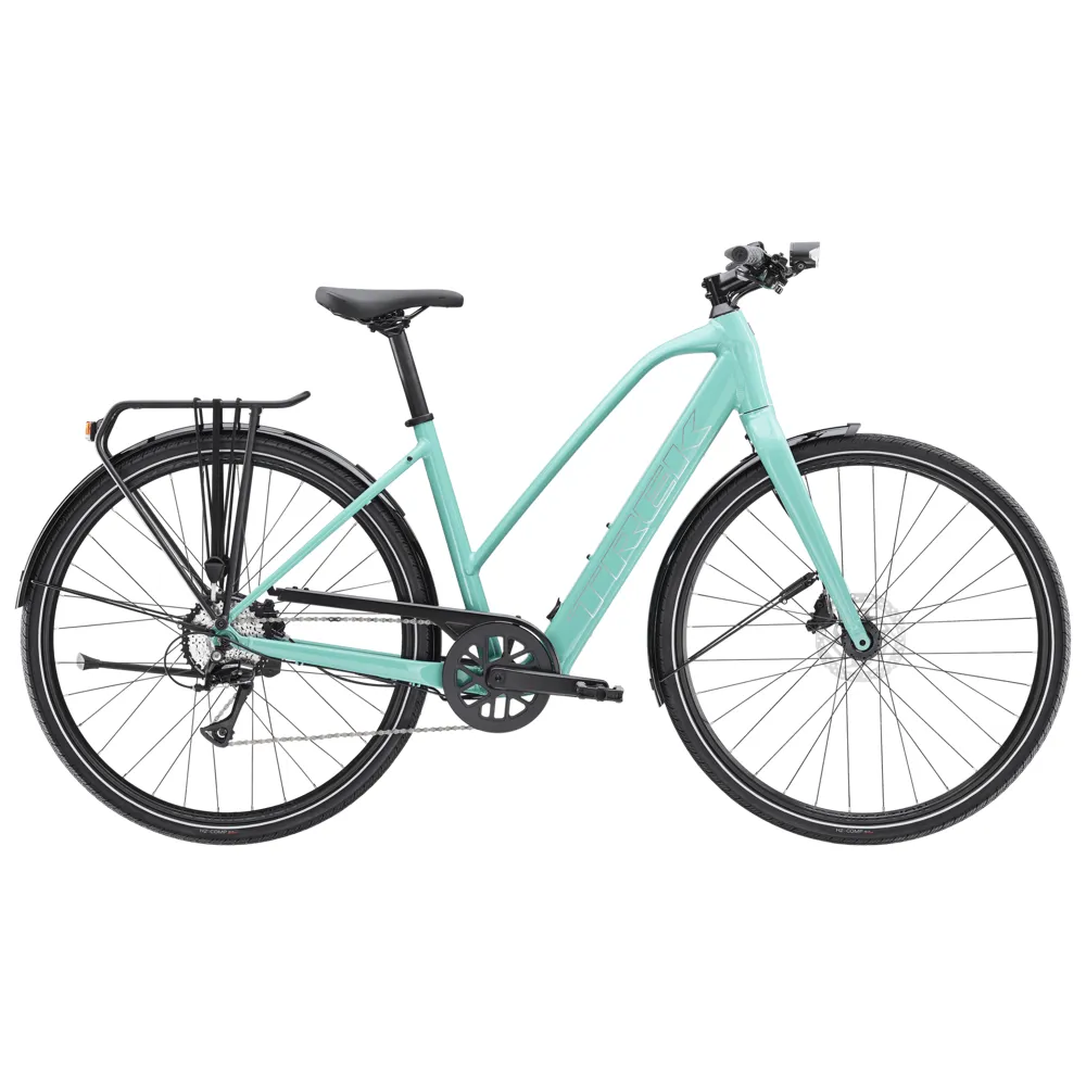 uPRISE Bikes Trek FX+ 2 Stagger LT 2026 Women's Electric Hybrid Bike - Blue Sage | Price match, 365 day return s, 18-Month Warranty, Finance Available & Free UK Delivery