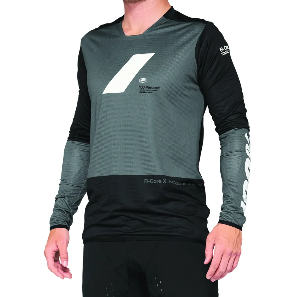 uPRISE Bikes 100 Percent R-Core X Long Sleeve Jersey - Charcoal/Black | Price match, 365 day return s, 18-Month Warranty, Finance Available & Free UK Delivery