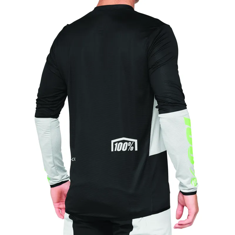 100 Percent R-Core X Long Sleeve Jersey - Vapor/Black-1