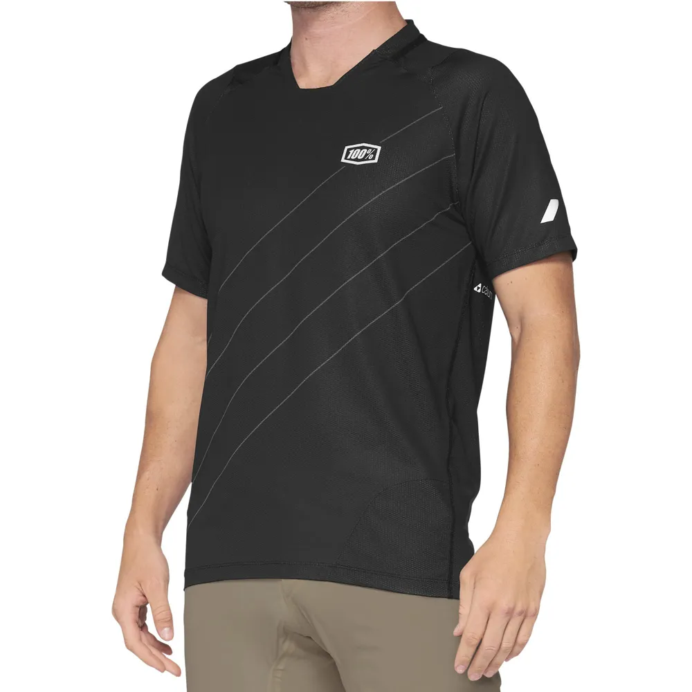 uPRISE Bikes 100 Percent Celium Short Sleeve Jersey - Black/Grey | Price match, 365 day return s, 18-Month Warranty, Finance Available & Free UK Delivery