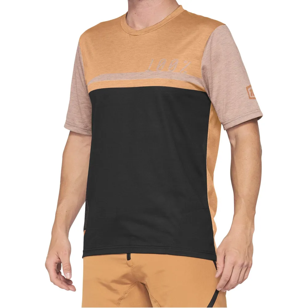 uPRISE Bikes 100 Percent Airmatic Short Sleeve Jersey - Caramel/Black | Price match, 365 day return s, 18-Month Warranty, Finance Available & Free UK Delivery