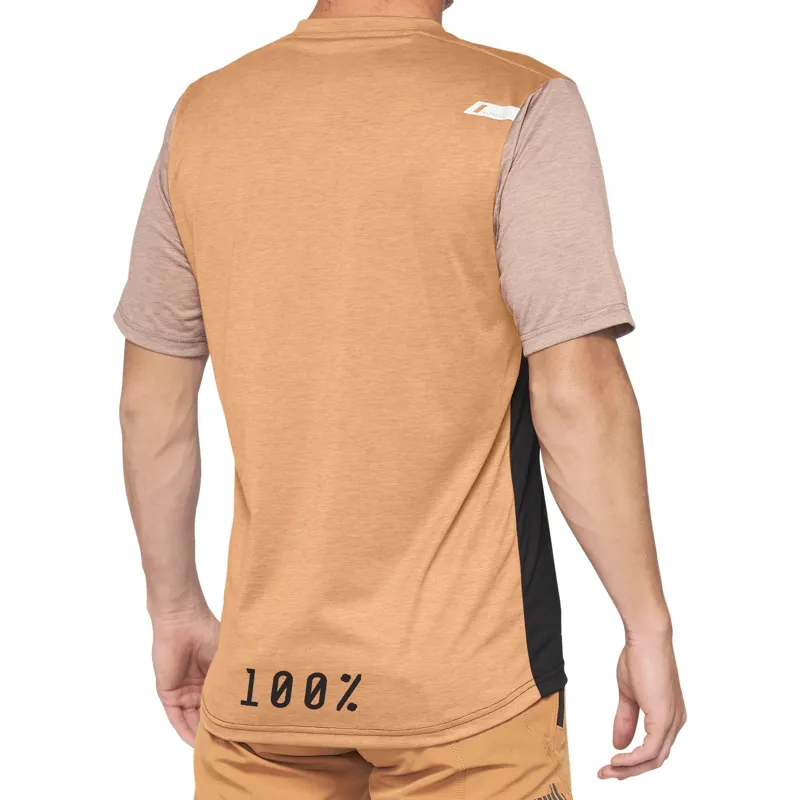 100 Percent Airmatic Short Sleeve Jersey - Caramel/Black-1