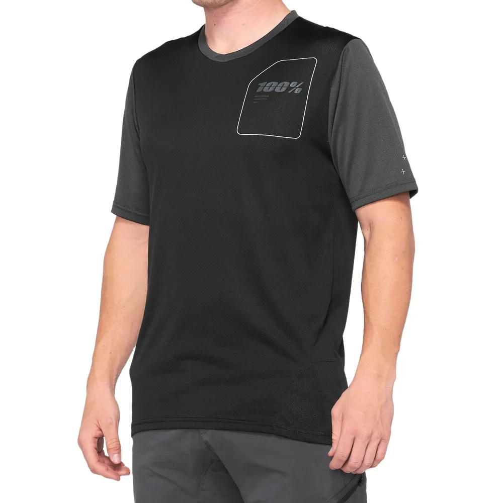 uPRISE Bikes 100 Percent Ridecamp Men's Short Sleeve Jersey - Charcoal/Black | Price match, 365 day return s, 18-Month Warranty, Finance Available & Free UK Delivery