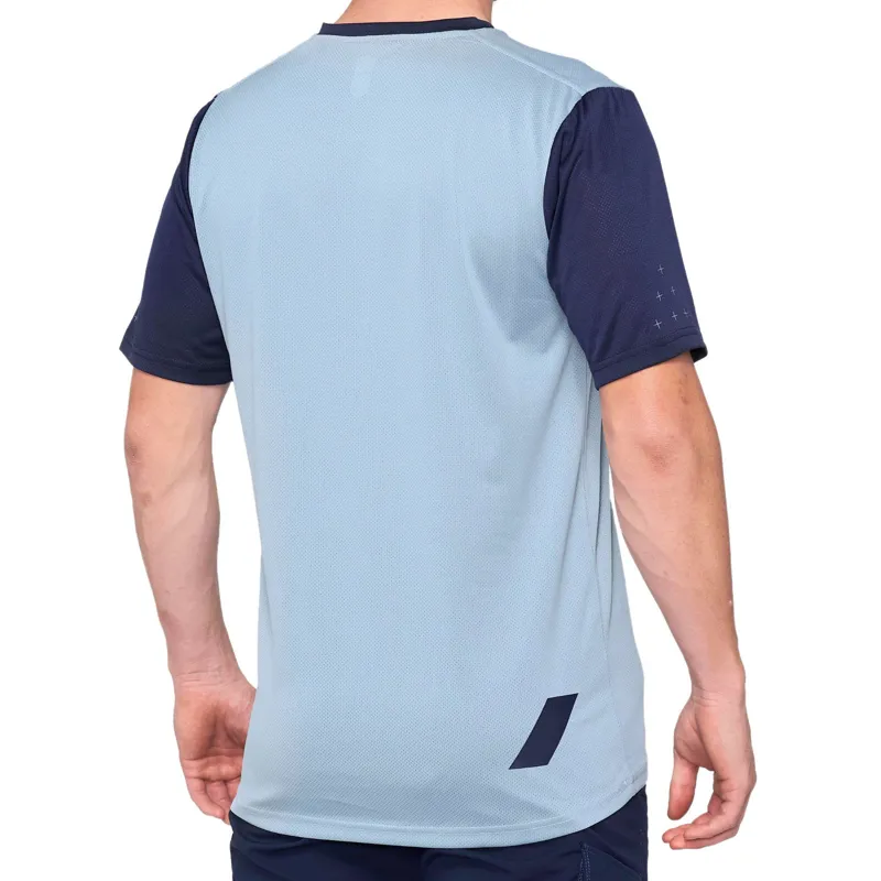 100 Percent Ridecamp Men's Short Sleeve Jersey - Light Slate/Navy-1