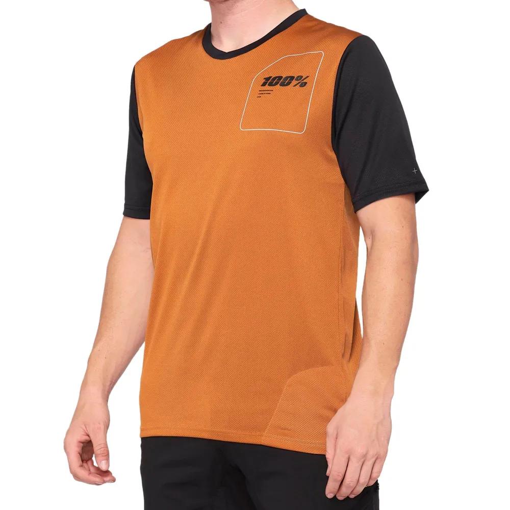 uPRISE Bikes 100 Percent Ridecamp Men's Short Sleeve Jersey - Terracotta/Black | Price match, 365 day return s, 18-Month Warranty, Finance Available & Free UK Delivery