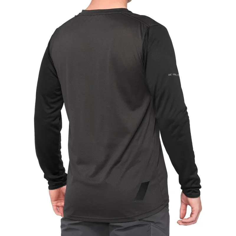100 Ridecamp Men's Long Sleeve Jersey - Black/Charcoal-1