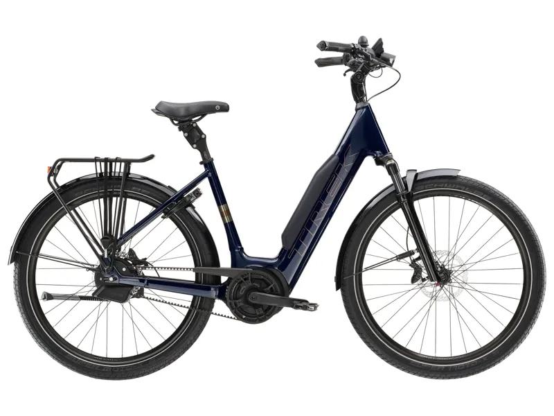 Trek District+ 5 Low Step 800wh 2026 Electric Hybrid Bike - Dark Blue