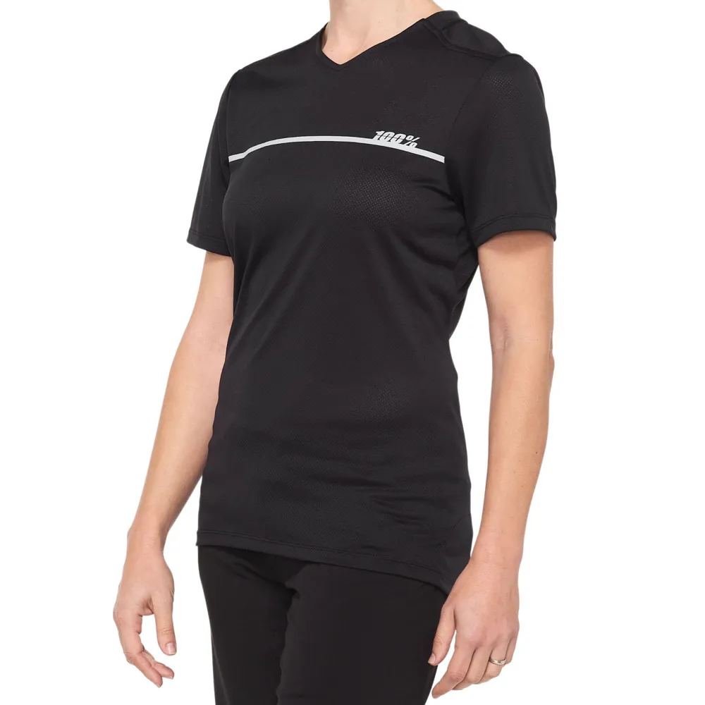 uPRISE Bikes 100 Percent Ridecamp Women's Short Sleeve Jersey - Black/ Grey X | Price match, 365 day return s, 18-Month Warranty, Finance Available & Free UK Delivery