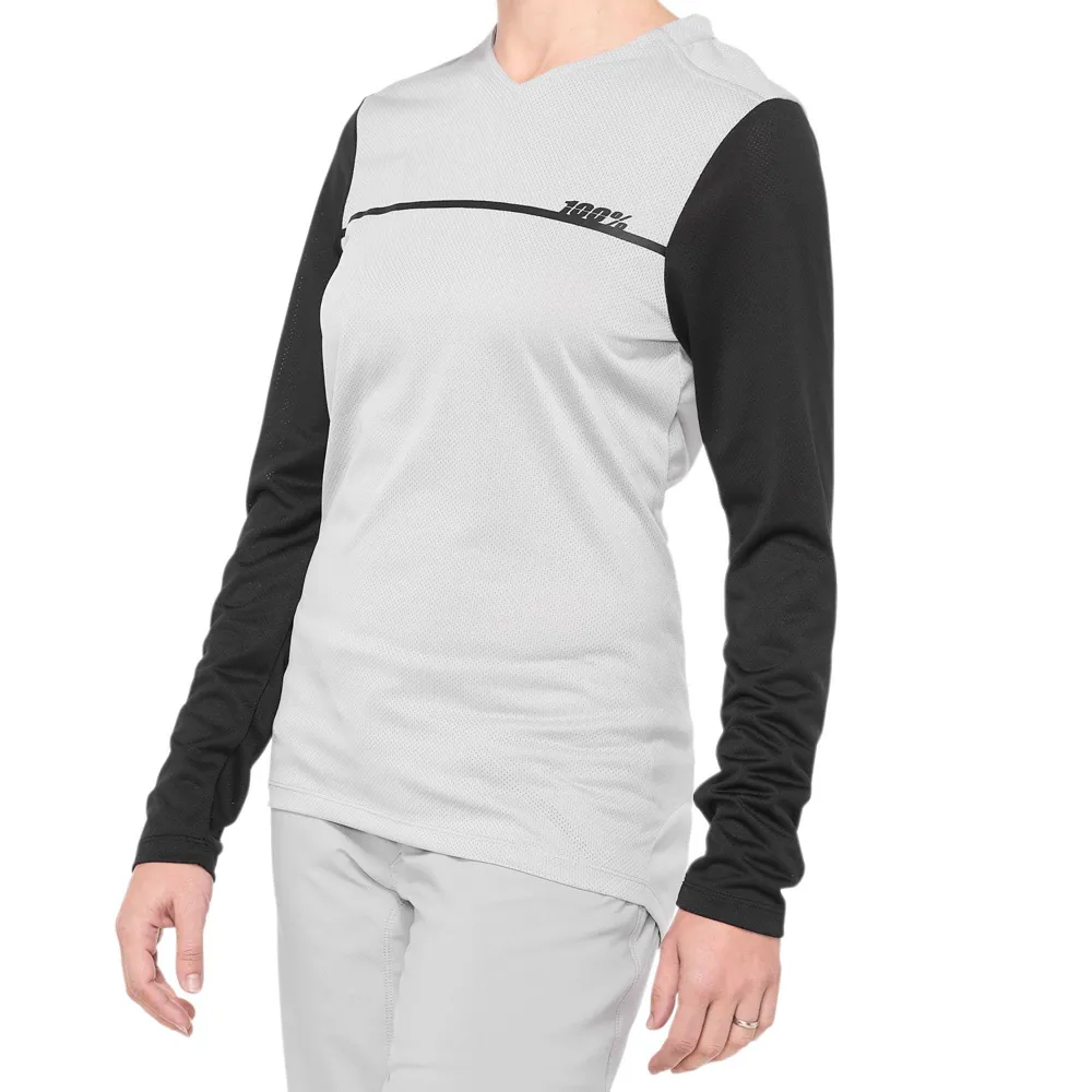uPRISE Bikes 100 Percent Ridecamp Women's Long Sleeve Jersey - Grey/Black | Price match, 365 day return s, 18-Month Warranty, Finance Available & Free UK Delivery