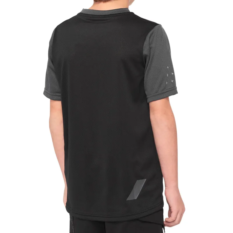 100 Percent Ridecamp Youth Short Sleeve Jersey - Black/Charcoal-1