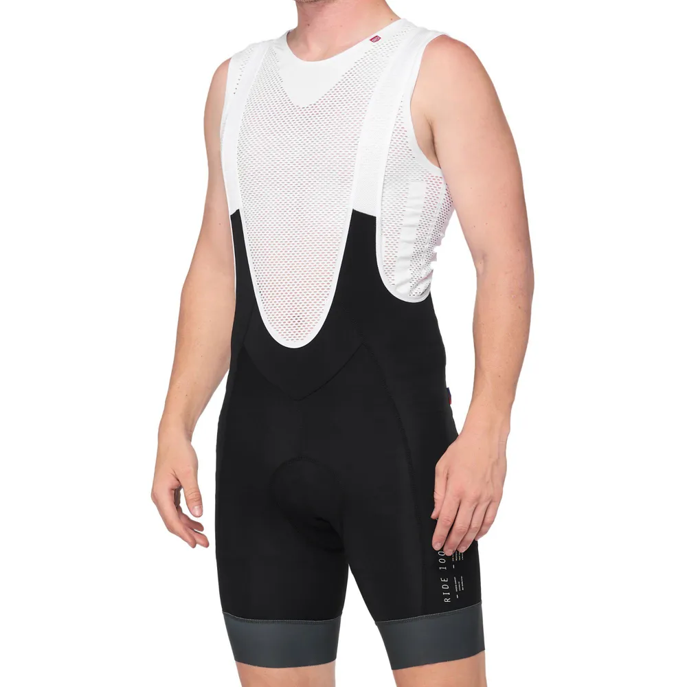 uPRISE Bikes 100 Percent Exceeda Men's Bib Shorts - Black/Charcoal | Price match, 365 day return s, 18-Month Warranty, Finance Available & Free UK Delivery