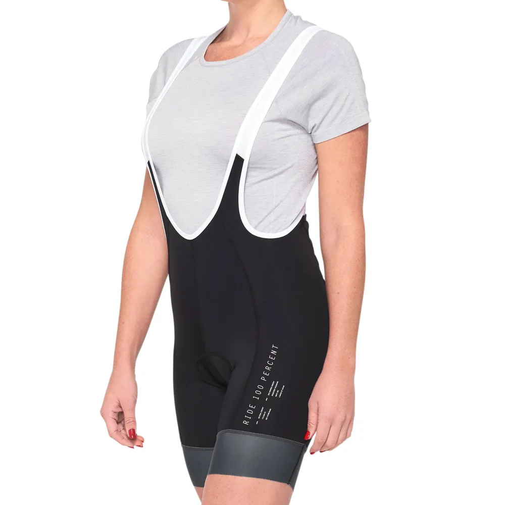 uPRISE Bikes 100 Percent Exceeda Women's Bib Shorts - Black /Charcoal | Price match, 365 day return s, 18-Month Warranty, Finance Available & Free UK Delivery