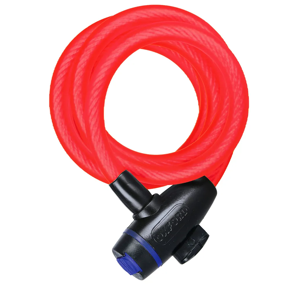 uPRISE Bikes Oxford Cable Lock - 1800mm x12mm - Red | Price match, 365 day return s, 18-Month Warranty, Finance Available & Free UK Delivery
