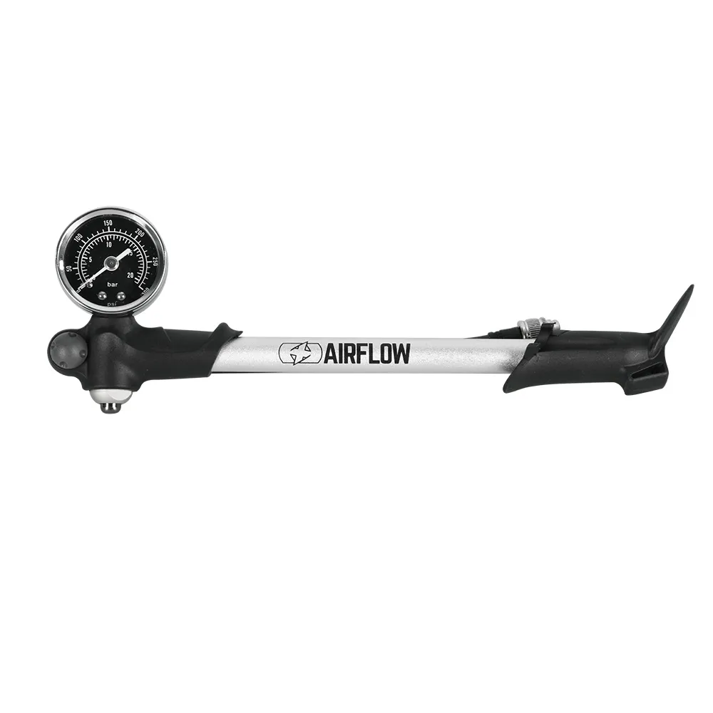 uPRISE Bikes Oxford Airflow Shock Pump with Gauge - Silver | Price match, 365 day return s, 18-Month Warranty, Finance Available & Free UK Delivery
