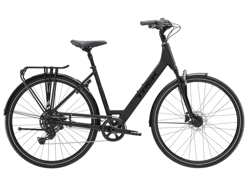 trek verve 3 bicycle Gen 5, Matte Black / Large a 1x10 Shimano CUES drivetrain with a wide range of gearing Trek 2026 Verve+ 3 Gen