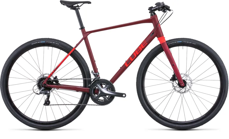 Cube SL Road Flat Bar Road Bike Darkred Red