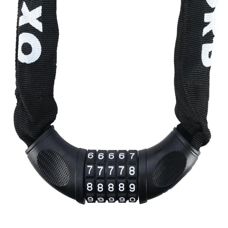 Oxford Combi Chain 6 Combination Chain Lock - 900mm x 6mm - Black-1
