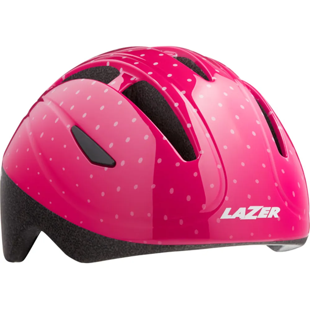 uPRISE Bikes Lazer Bob+ Kids Helmet - 46-52cm - Pink/Dots | Price match, 365 day return s, 18-Month Warranty, Finance Available & Free UK Delivery