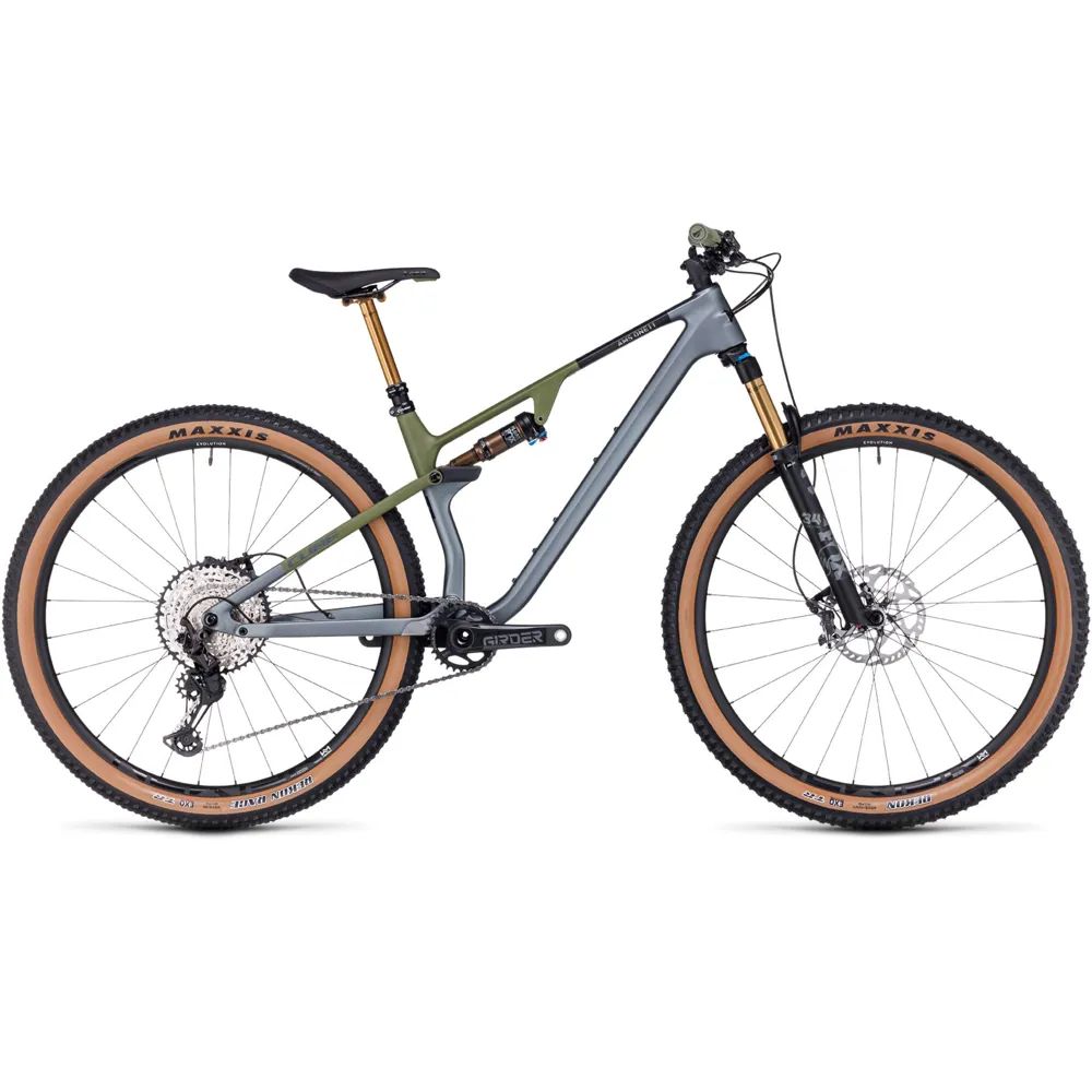 uPRISE Bikes Cube Ams One11 C:68x Tm 29er Full Suspension MTB -Flashgrey/Olive | Price match, 365 day return s, 18-Month Warranty, Finance Available & Free UK Delivery