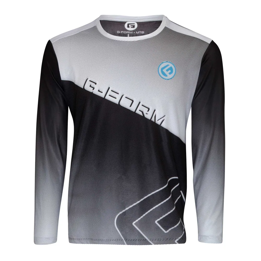 uPRISE Bikes G-Form Podium Men's Long Sleeve Jersey - Black/White | Price match, 365 day return s, 18-Month Warranty, Finance Available & Free UK Delivery