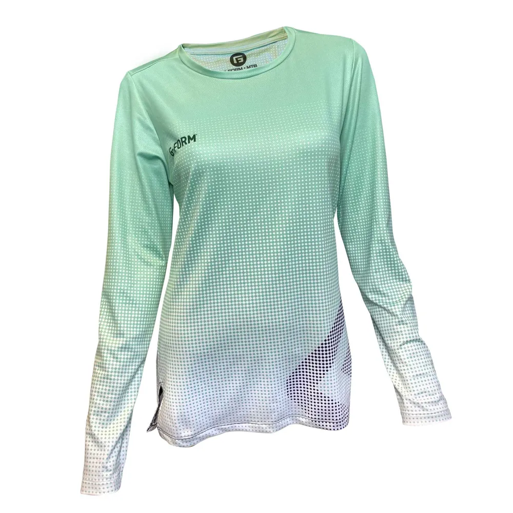 uPRISE Bikes G-Form Fade Women's Long Sleeve Jersey - Mint/White | Price match, 365 day return s, 18-Month Warranty, Finance Available & Free UK Delivery