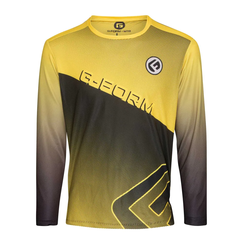 uPRISE Bikes G-Form Podium Men's Long Sleeve Jersey - Race Yellow/White | Price match, 365 day return s, 18-Month Warranty, Finance Available & Free UK Delivery