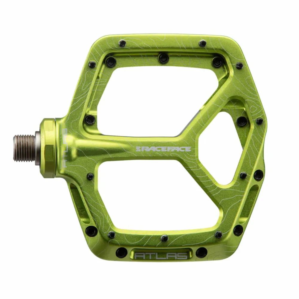uPRISE Bikes Race Face Atlas Flat MTB Pedals - Green | Price match, 365 day return s, 18-Month Warranty, Finance Available & Free UK Delivery