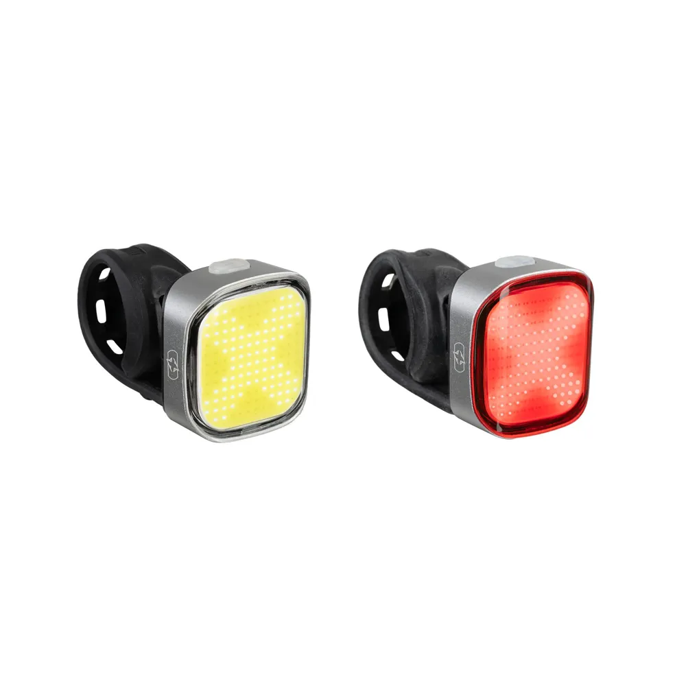 uPRISE Bikes Oxford Ultratorch CubeX USB LED Light Set - Silver | Price match, 365 day return s, 18-Month Warranty, Finance Available & Free UK Delivery