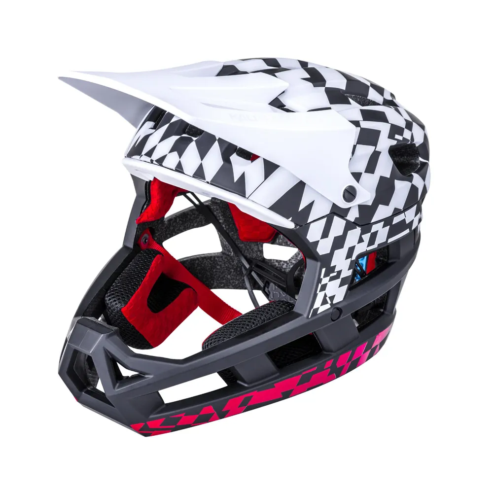 uPRISE Bikes Kali LTD DH Invader Glitch GLS Full Face Helmet - Black/White/Red | Price match, 365 day return s, 18-Month Warranty, Finance Available & Free UK Delivery