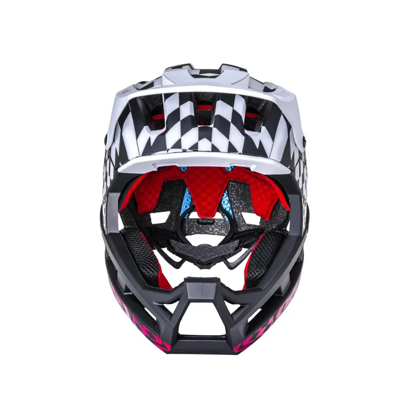 Kali LTD DH Invader Glitch GLS Full Face Helmet - Black/White/Red-3
