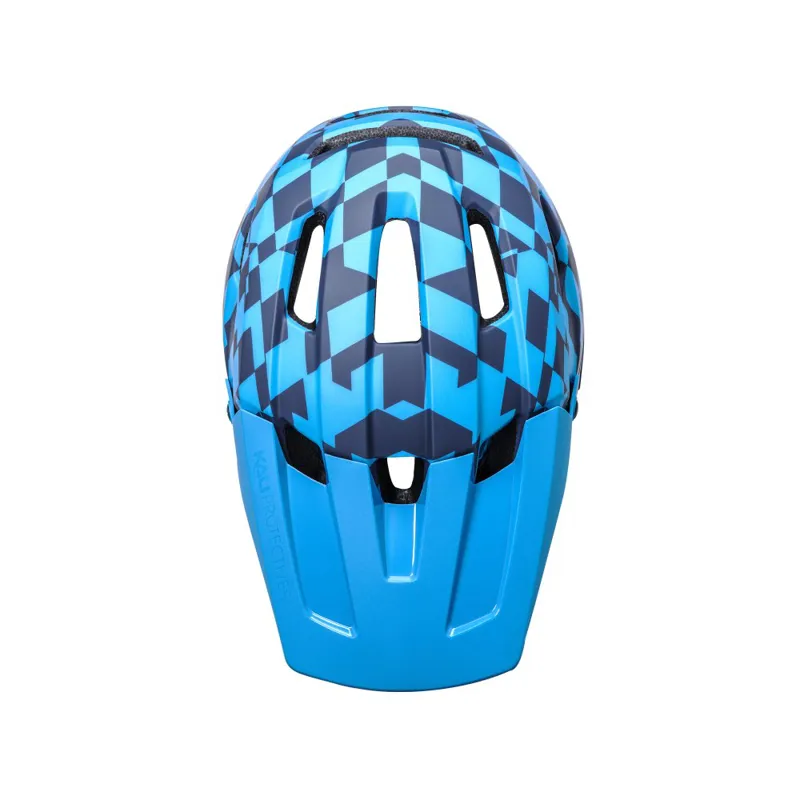 Kali LTD DH Invader Glitch GLS Full Face Helmet - Navy/Cyan-2