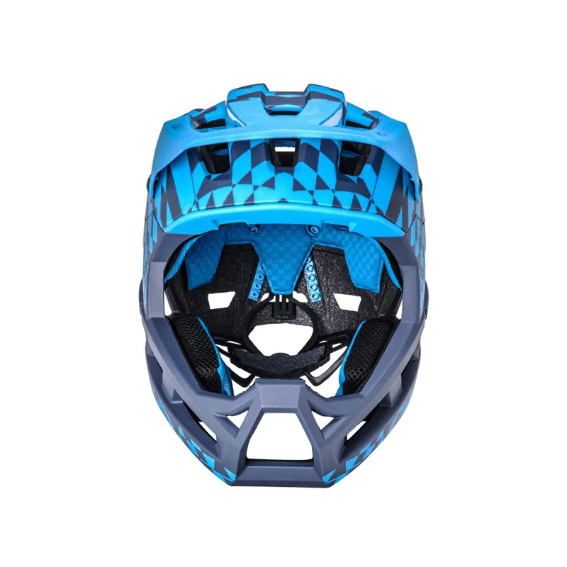 Kali LTD DH Invader Glitch GLS Full Face Helmet - Navy/Cyan-3