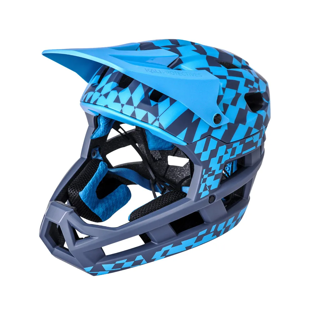 uPRISE Bikes Kali LTD DH Invader Glitch GLS Full Face Helmet - Navy/Cyan | Price match, 365 day return s, 18-Month Warranty, Finance Available & Free UK Delivery