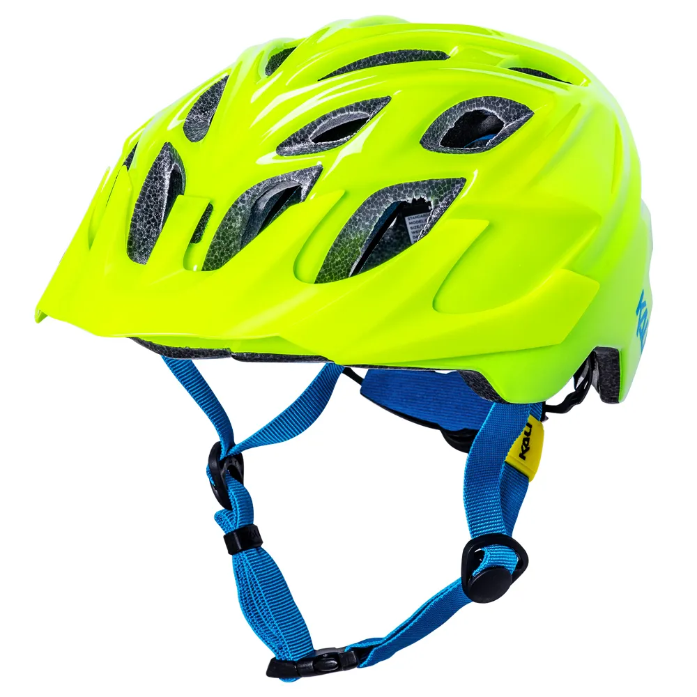uPRISE Bikes Kali Chakra Youth MTB Helmet - 52-57cm - Solid Gloss Neon Yellow | Price match, 365 day return s, 18-Month Warranty, Finance Available & Free UK Delivery