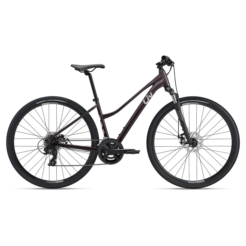 uPRISE Bikes Liv Rove 4 2024 Women's Hybrid Bike - Charcoal Plum | Price match, 365 day return s, 18-Month Warranty, Finance Available & Free UK Delivery