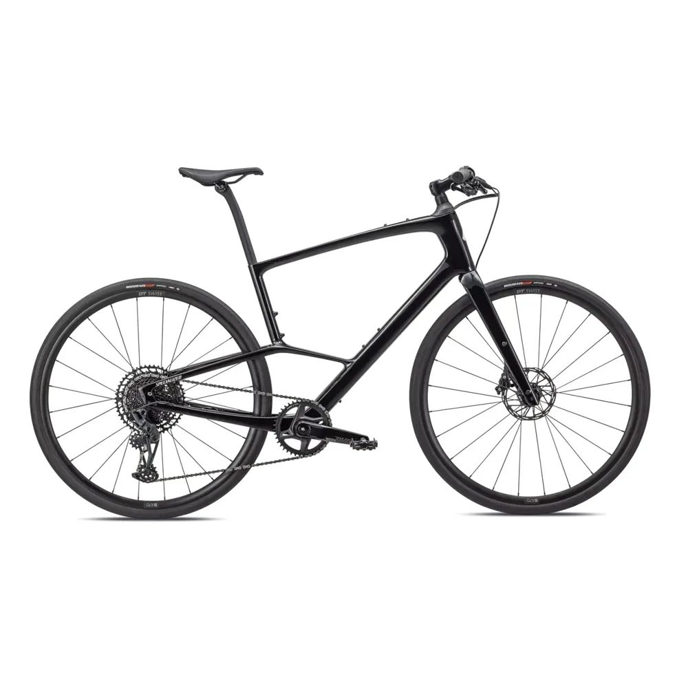 uPRISE Bikes Specialized Sirrus 6.0 Carbon Hybrid Bike - Gloss Black/Silver | Price match, 365 day return s, 18-Month Warranty, Finance Available & Free UK Delivery