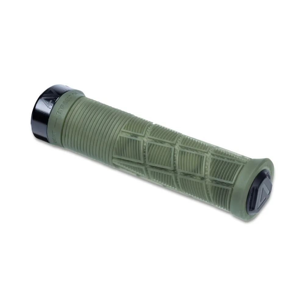 uPRISE Bikes Cube Acid Disrupt MTB Grips - Translucent Olive | Price match, 365 day return s, 18-Month Warranty, Finance Available & Free UK Delivery