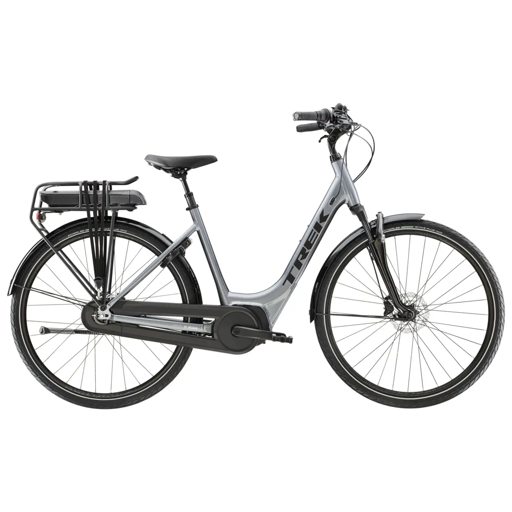 uPRISE Bikes Trek District+ 2 Lowstep 300 Women's Electric Bike Hybrid Bike Grey - Large | Price match, 365 day return s, 18-Month Warranty, Finance Available & Free UK Delivery