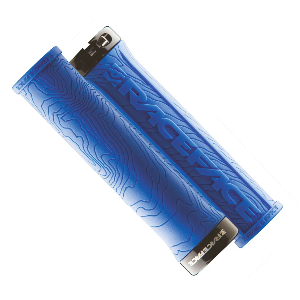 uPRISE Bikes Race Face Half Nelson Lock-On MTB Grips - Blue | Price match, 365 day return s, 18-Month Warranty, Finance Available & Free UK Delivery