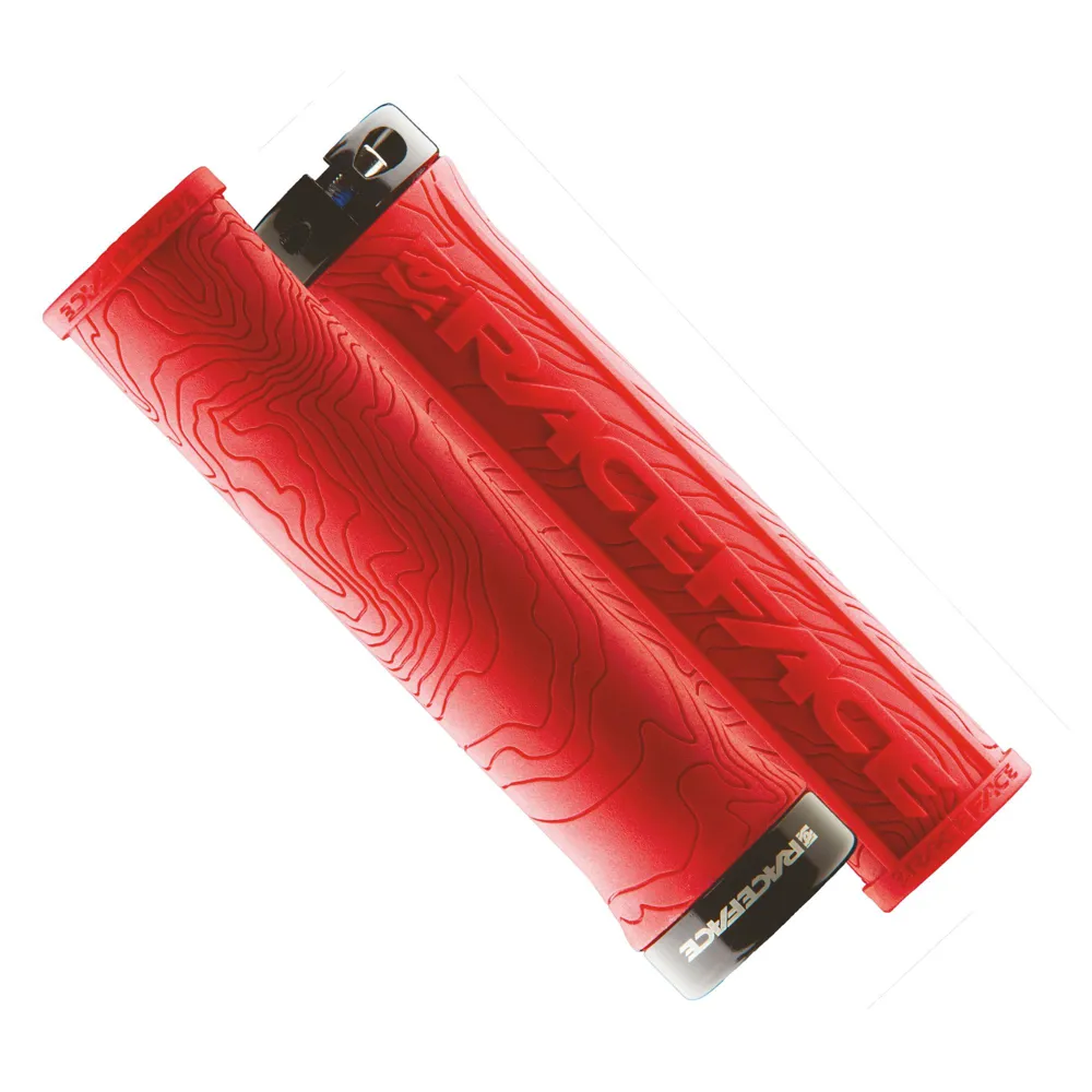 uPRISE Bikes Race Face Half Nelson Lock-On MTB Grips - Red | Price match, 365 day return s, 18-Month Warranty, Finance Available & Free UK Delivery