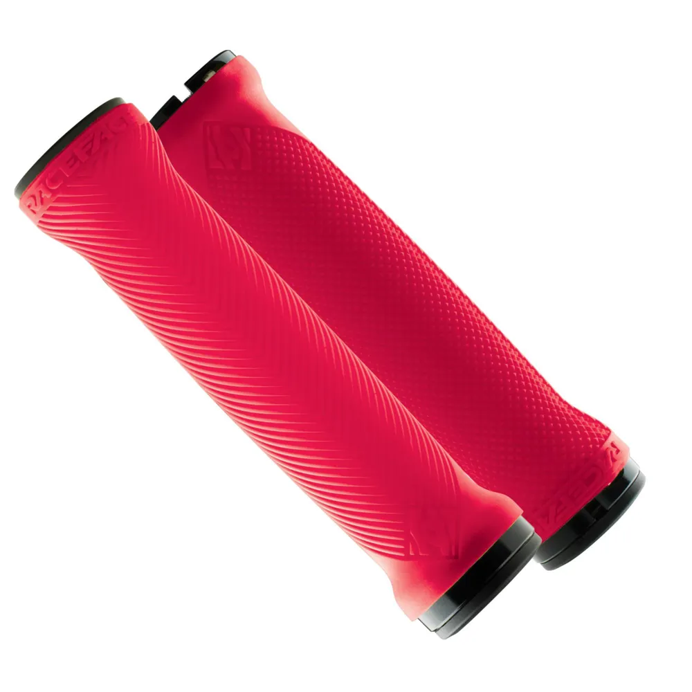 uPRISE Bikes Race Face Love Handle Lock-On MTB Grips - Red | Price match, 365 day return s, 18-Month Warranty, Finance Available & Free UK Delivery