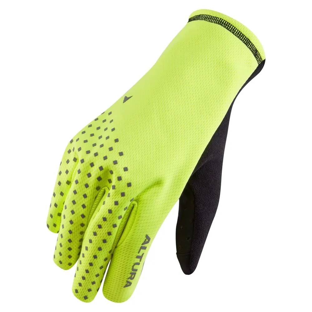 uPRISE Bikes Altura Fleece Windproof Nightvision Long Finger Gloves - Yellow | Price match, 365 day return s, 18-Month Warranty, Finance Available & Free UK Delivery