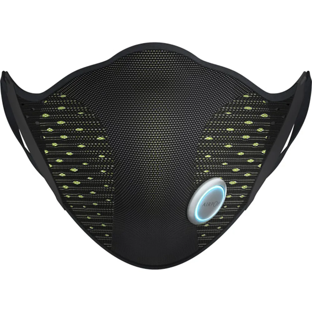 uPRISE Bikes Airpop AirPop Active+ Halo Smart Face Mask - Black/Yellow | Price match, 365 day return s, 18-Month Warranty, Finance Available & Free UK Delivery