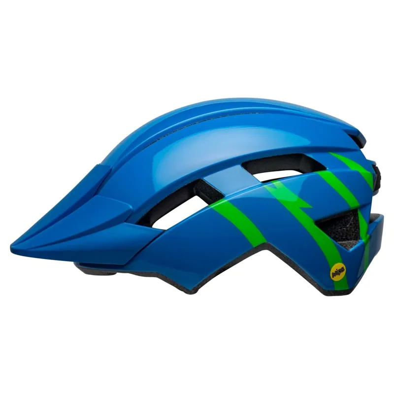 Bell Sidetrack II MIPS Child Helmet - 47-54cm -Strike Gloss Blue/Green-3