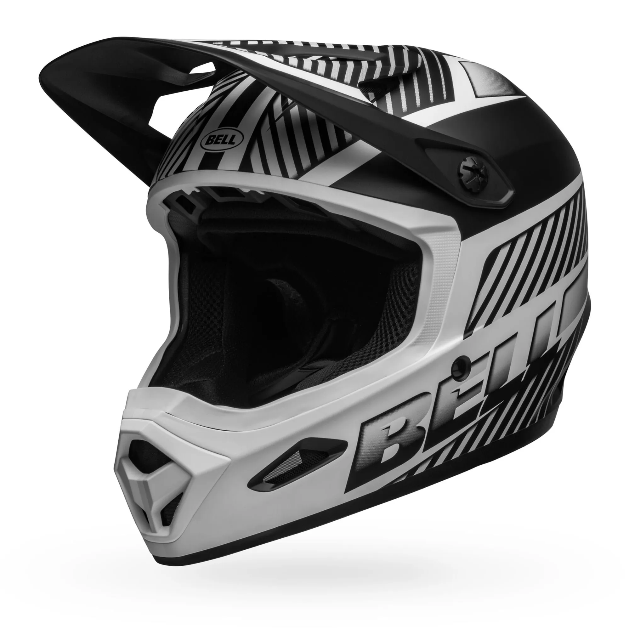 Beh Helmut Bell Transfer Mtb Full Face Helmet - Matt Black/White