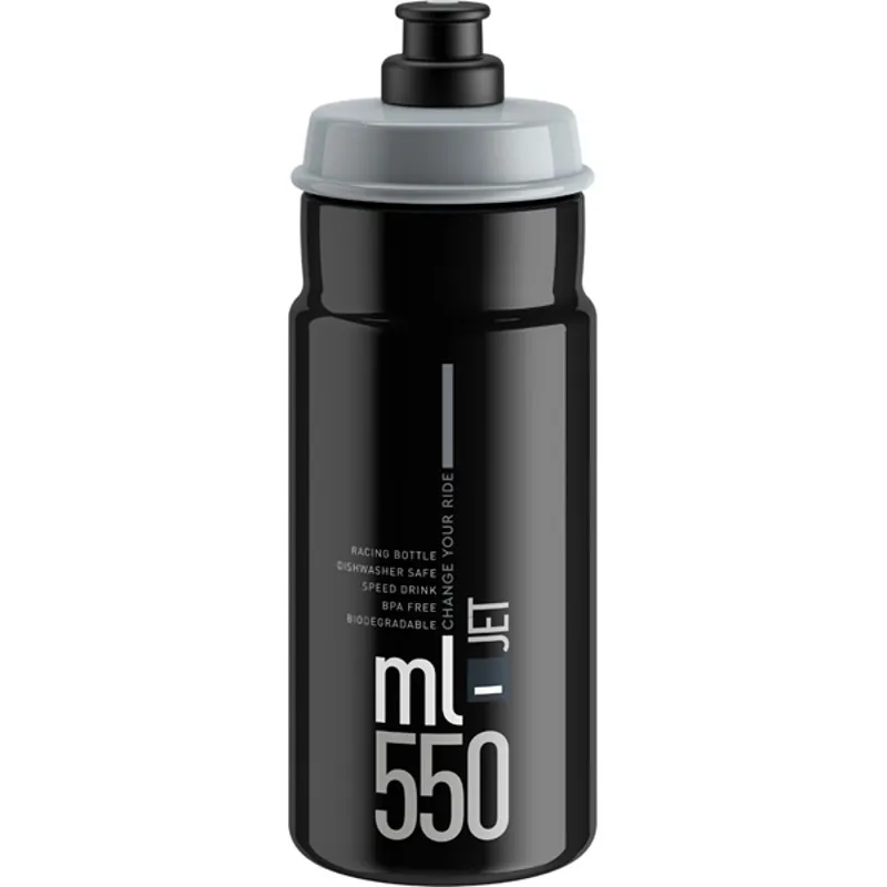 Elite Jet Biodegradable Water Bottle - 550ml - Black/Grey
