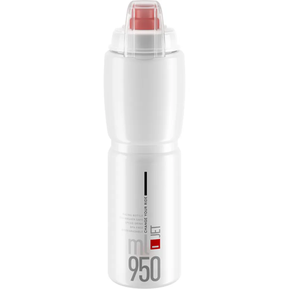 uPRISE Bikes Elite Jet Biodegradable MTB Water Bottle - 950ml - Clear/Red | Price match, 365 day return s, 18-Month Warranty, Finance Available & Free UK Delivery