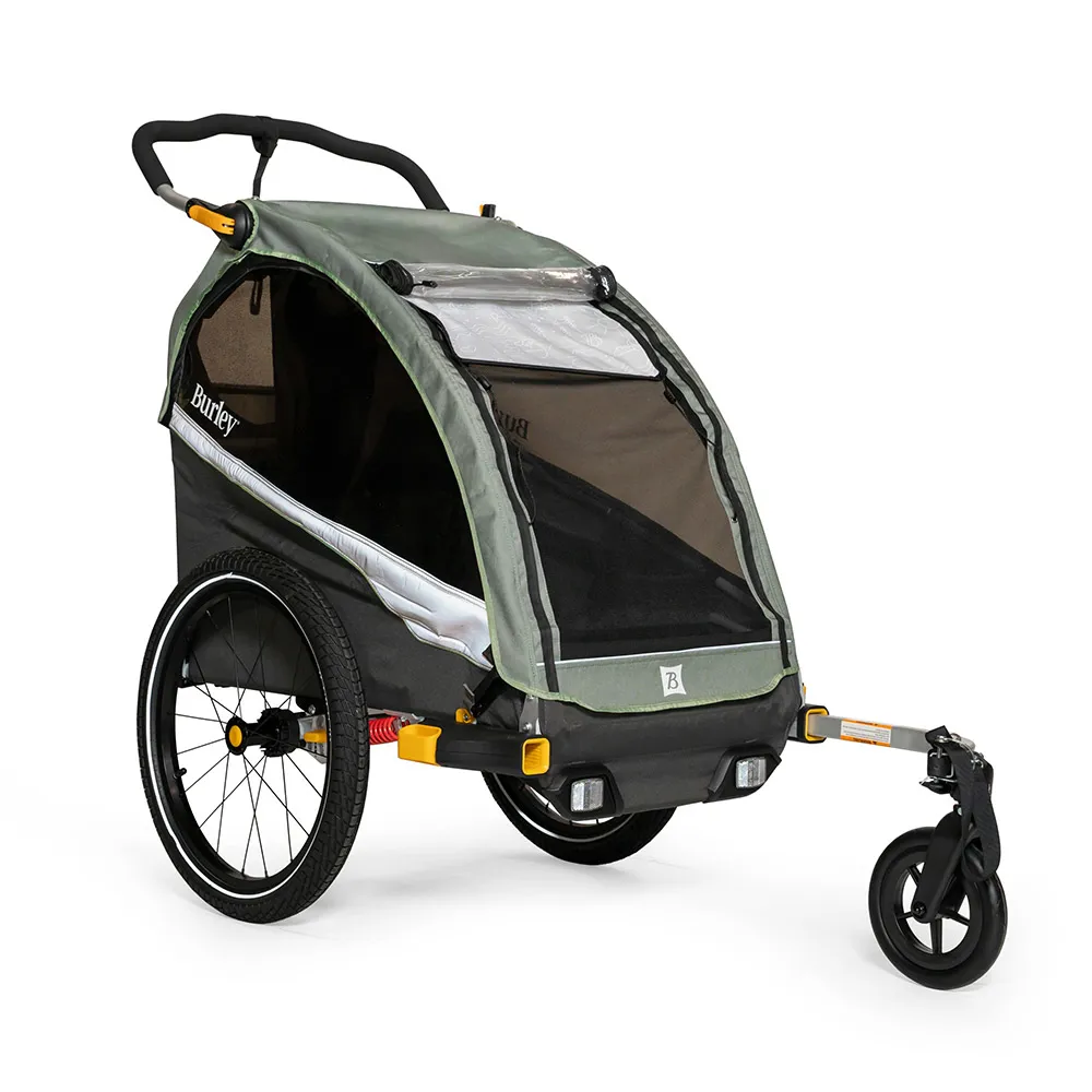 uPRISE Bikes Burley DLite X Child Single Trailer/Stroller - Sage Green | Price match, 365 day return s, 18-Month Warranty, Finance Available & Free UK Delivery