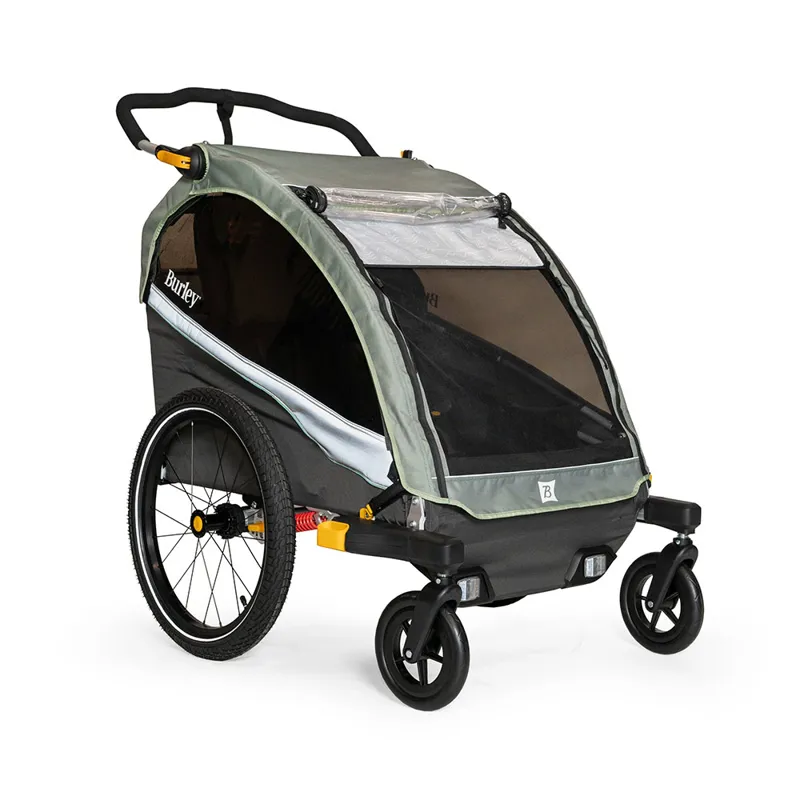 Burley DLite X Child Double Trailer/Stroller - Sage Green-1