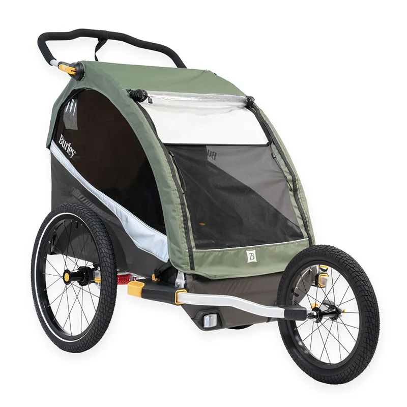 Burley DLite X Child Double Trailer/Stroller - Sage Green-2